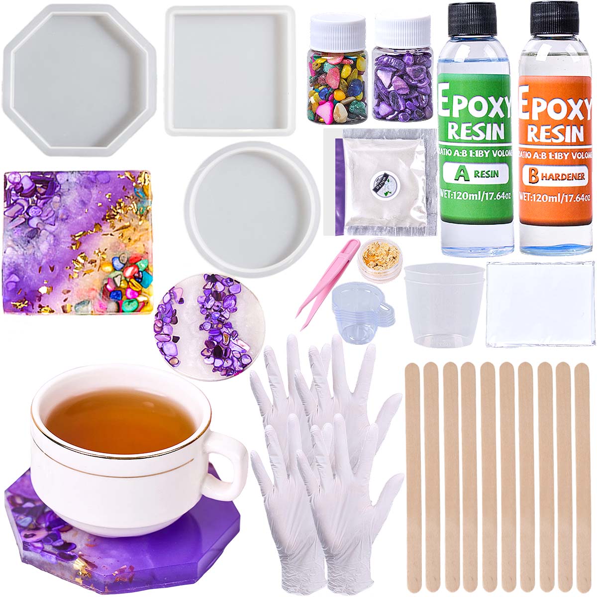 Epoxy Resin Ab - Kit para Hacer Posavasos de Resina
