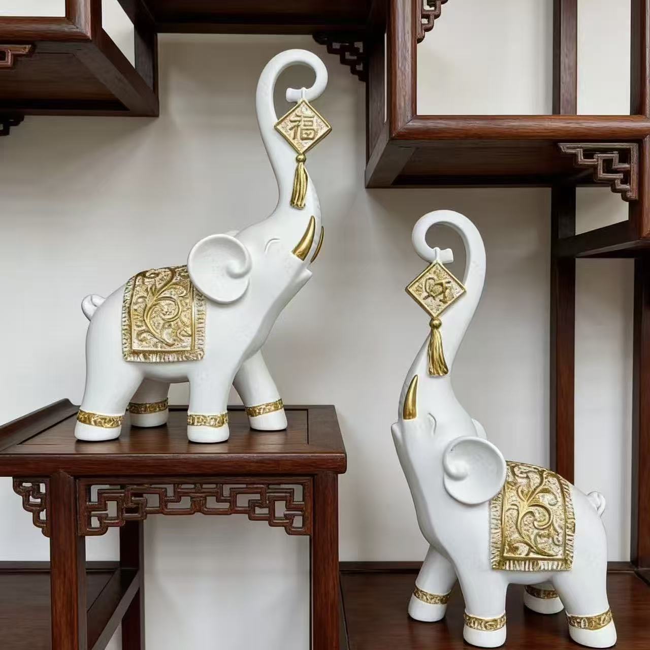 Resin Art Gift For Anniversary - Un Par de Figuras de Elefante