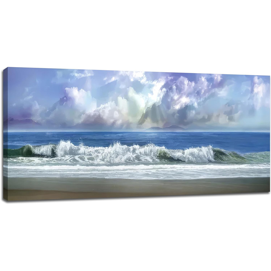 Resin Art Beach Theme - Bordado de diamantes de océano azul,