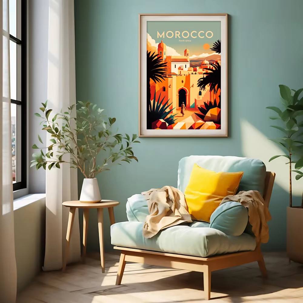 Póster de Viaje con Paisajes d - Resin Art India reseña y precio
