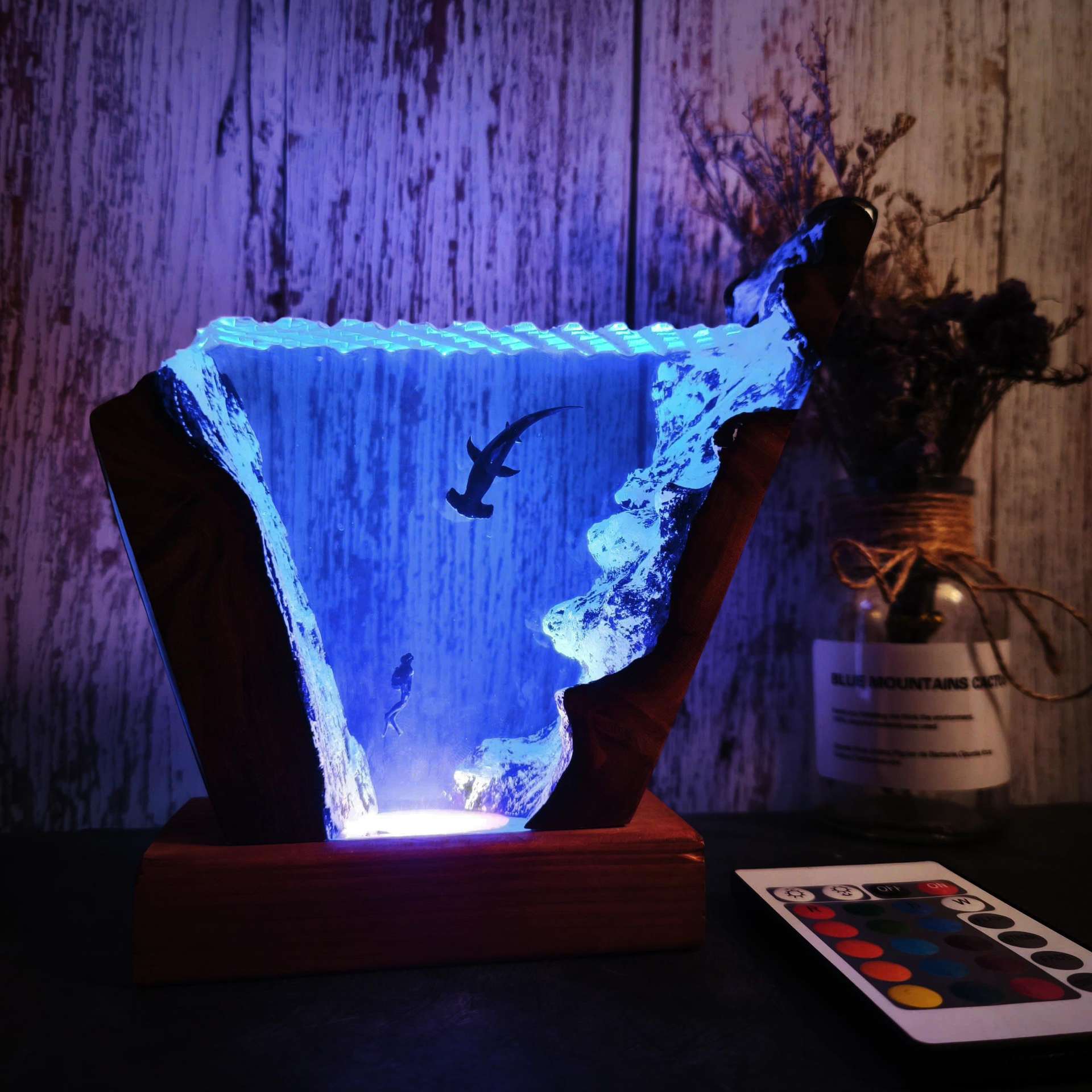 Adorno Luminoso de Tiburón Mar - Resin Art Wedding Gift reseña y precio