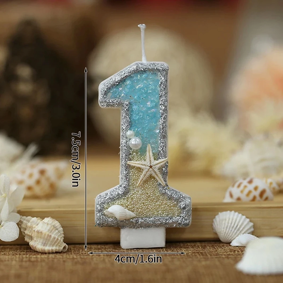 Velas con purpurina con número - Resin Art Beach Theme reseña y precio