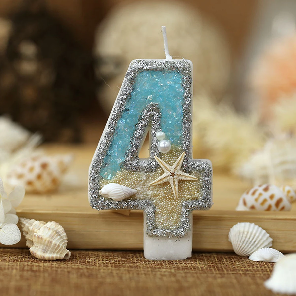 Velas con purpurina con número - Resin Art Beach Theme reseña y precio
