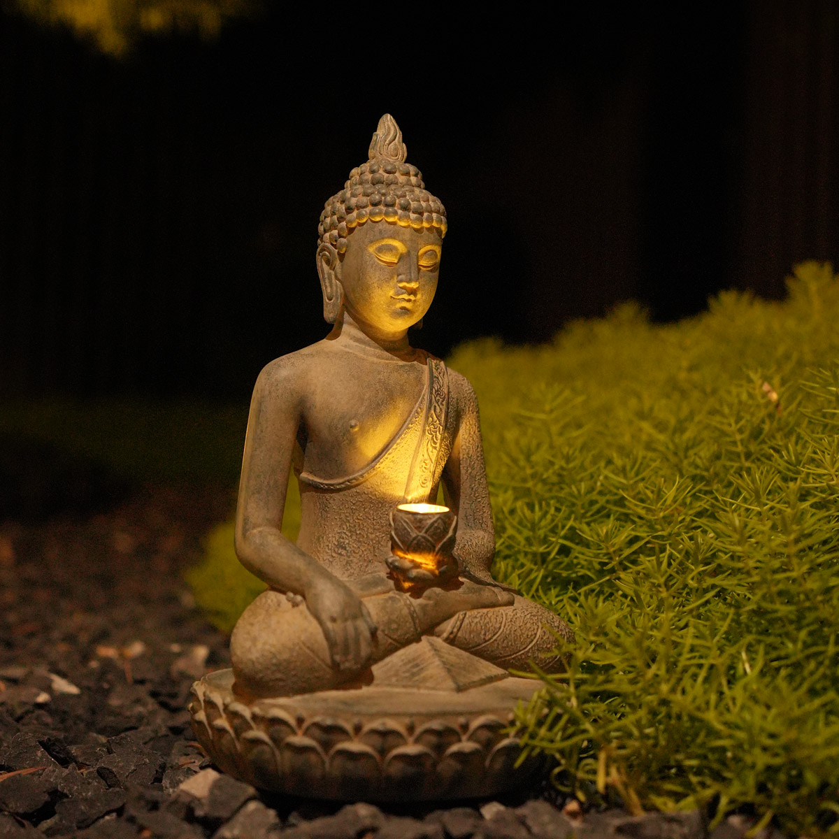 Estatua de Buda con energía so - Resin Art India reseña y precio