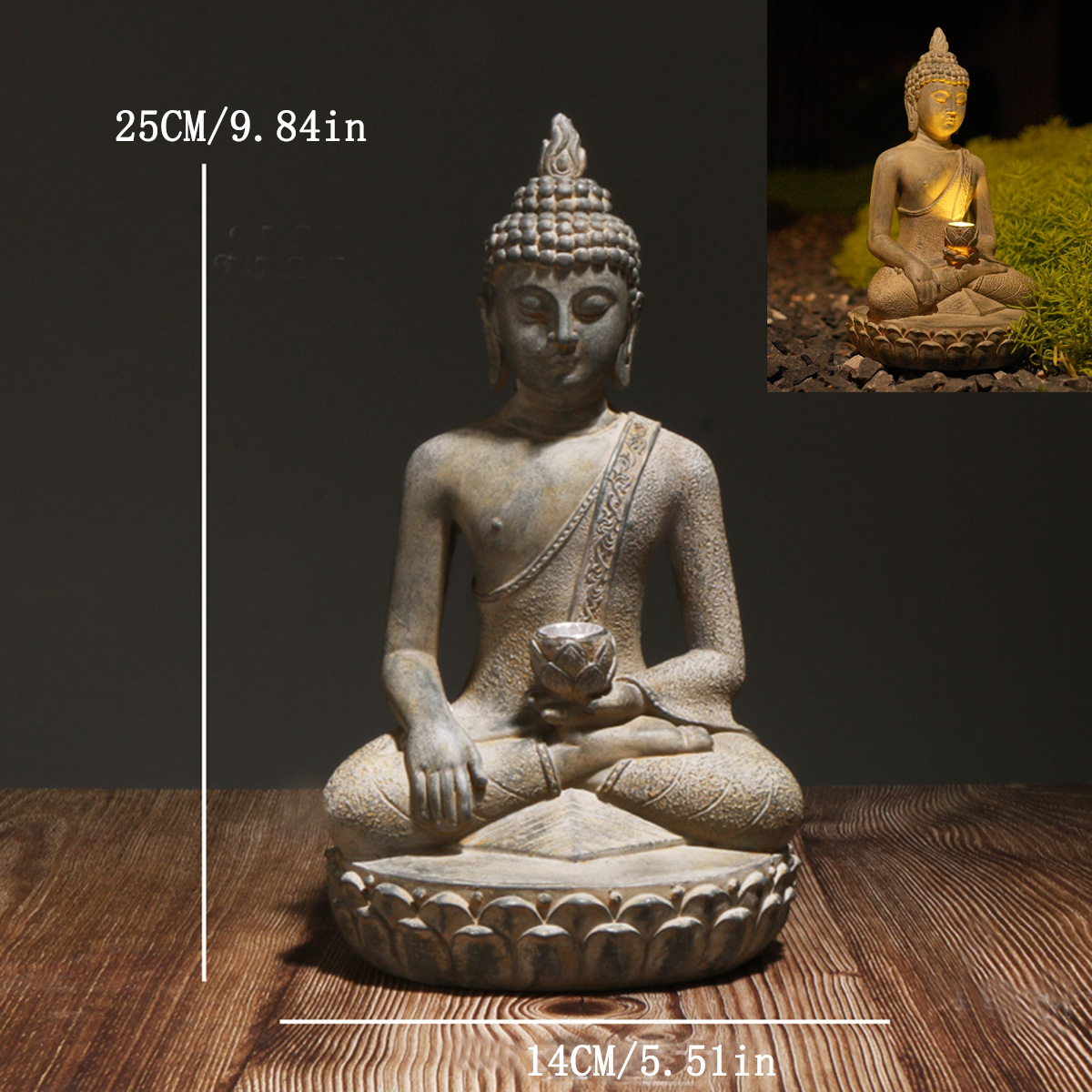 Estatua de Buda con energía so - Resin Art India reseña y precio