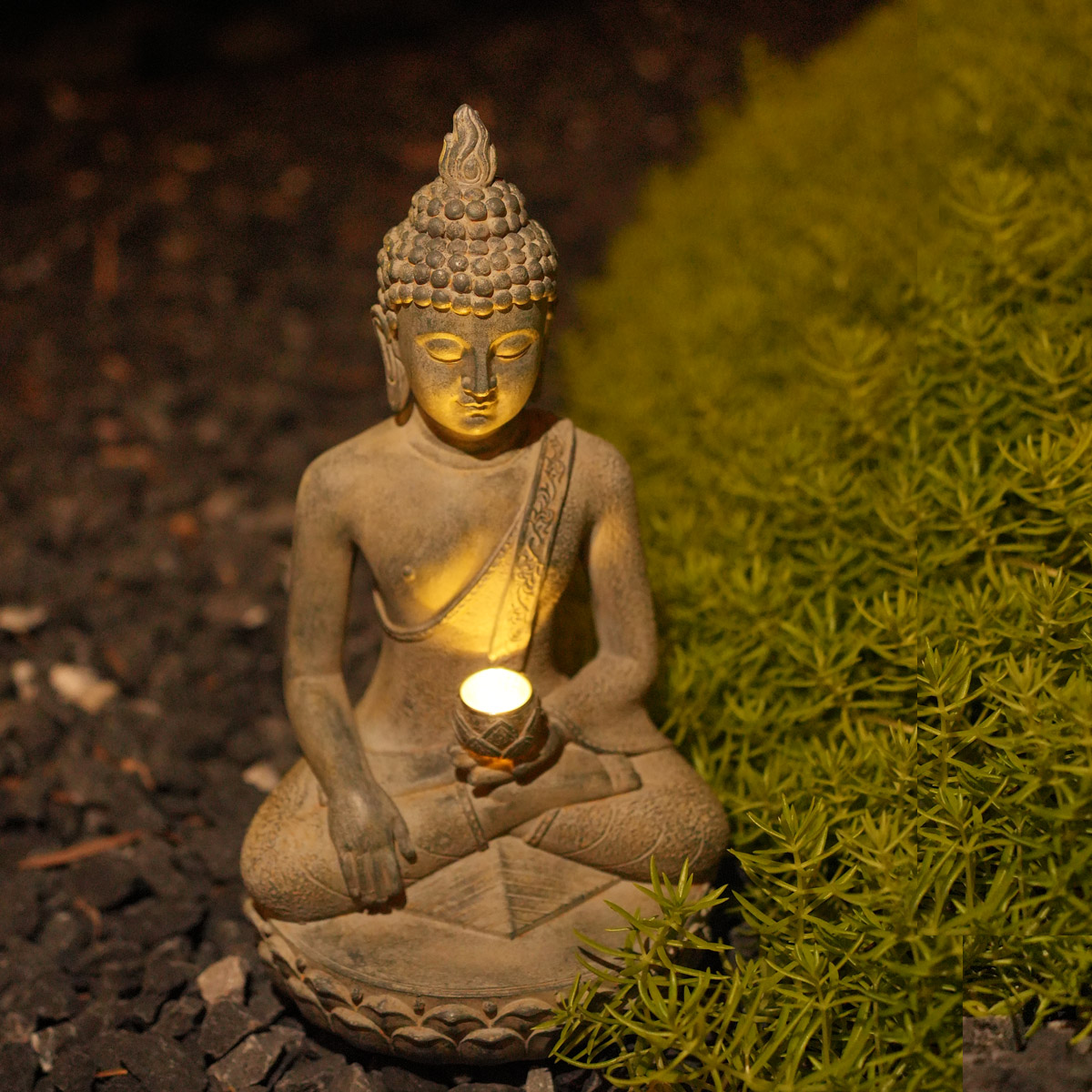 Estatua de Buda con energía so - Resin Art India reseña y precio